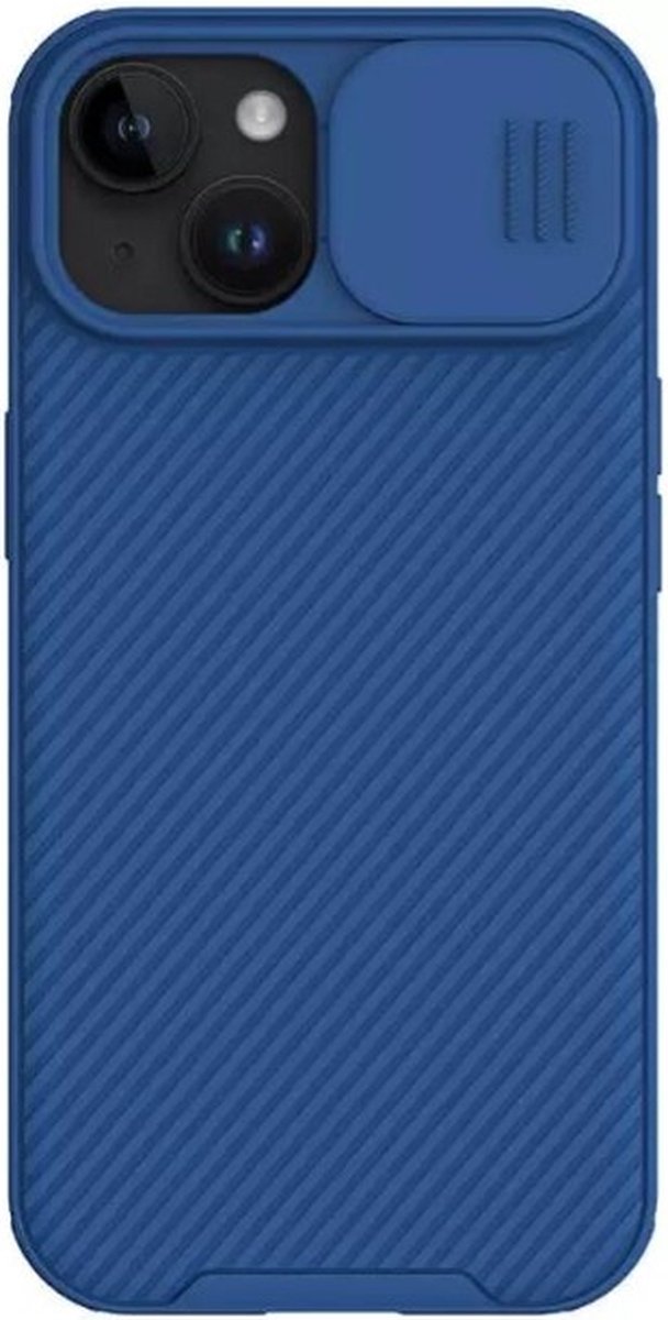 Geschikt voor Nillkin Apple iPhone 15 CamShield Hoesje met Camera Slider - Blauw