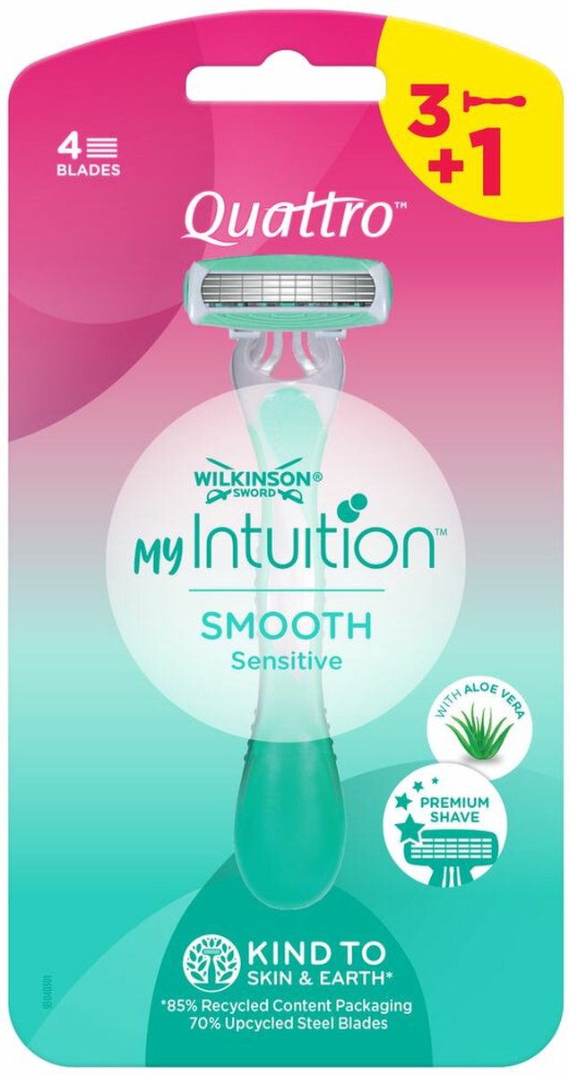 Wilkinson Wegwerpscheermesjes Quattro For Woman - 3 x 4 stuks - Voordeelverpakking