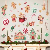Muurtattoo Kerstmis keuken muursticker snoep peperkoek man Kerstmis raam muursticker wanddecoratie voor Kerstmis party raam kerstdecoratie