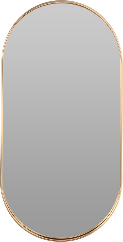 Home & Styling Wandspiegel - ovaal - goud - metalen frame - 50 x 25 cm