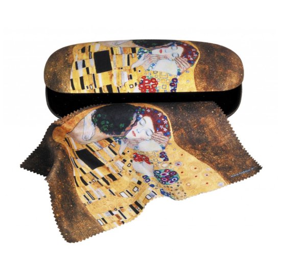 Luxe à lunettes de luxe Gustav Klimt De Kus avec chiffon de nettoyage