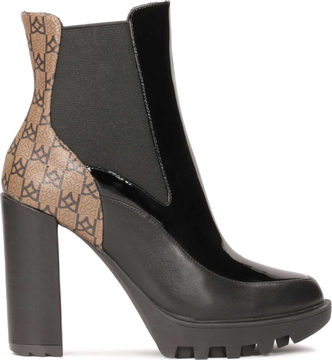 Kazar Slip-on wedge heeled boots with monogram inset