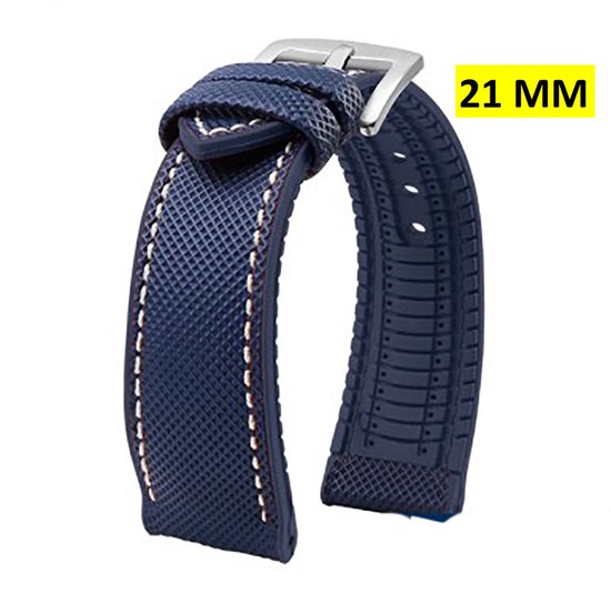 Horlogeband - Rubber - Waterbestendig - Dagelijks Gebruik - Blauw - 21MM