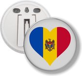 Button Met Clip - Hart Vlag Moldova