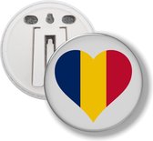 Button Met Clip - Hart Vlag Chad