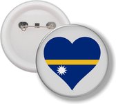 Button Met Speld - Hart Vlag Nauru