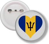 Button Met Speld - Hart Vlag Barbados