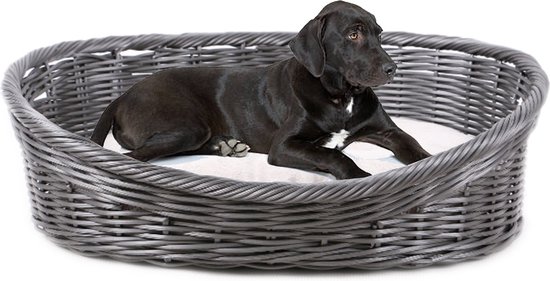 Foto: Maxxpet hondenmand honden mand hondenbed ronde kattenmand incl hondenkussen antraciet 70x53x23cm