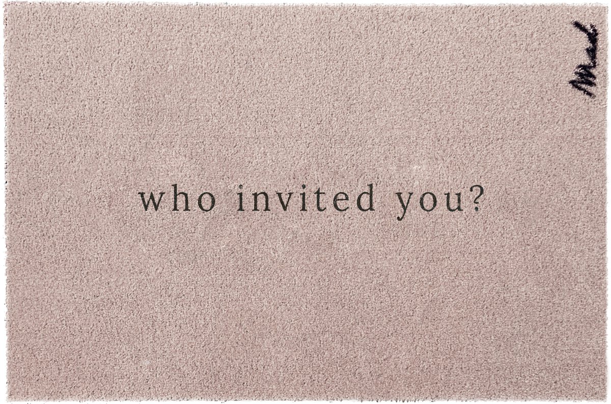 Mad About Mats Andy - Who invited you - deurmat - schoonloop/scraper - wasbaar - 50x75cm beige