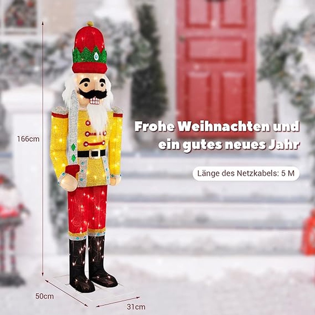 Opblaasbare Notenkraker/Soldaat voor de komende Kerst, 240 cm. hoog. Geschikt voor