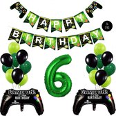 Snoes Mega Game Gamers Ballons d'anniversaire à hélium Décoration de fête Ballon numéro vert n° 6