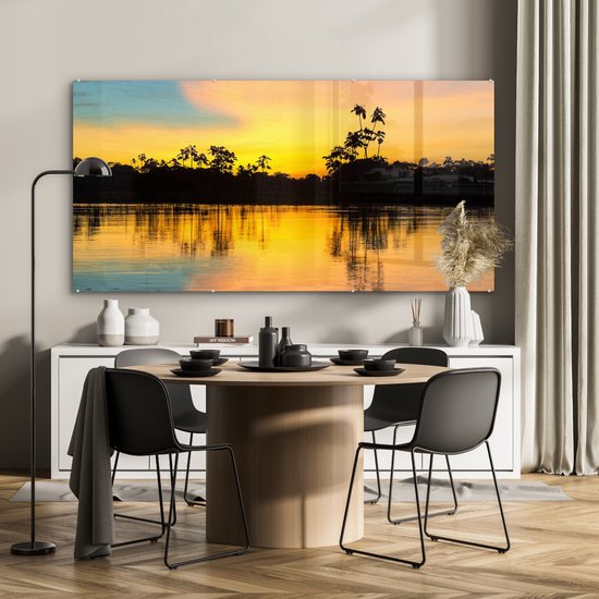 MuchoWow® Peinture sur verre 160x80 cm - Peinture sur verre acrylique - Water - Nature - Été - Ciel - Photo sur verre - Peintures