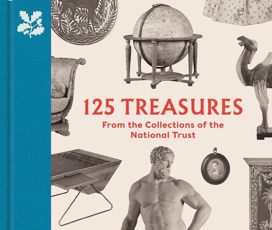 Boekomslag met titel '125 TREASURES From the Collections of the National Trust' en afbeeldingen van diverse schatten.