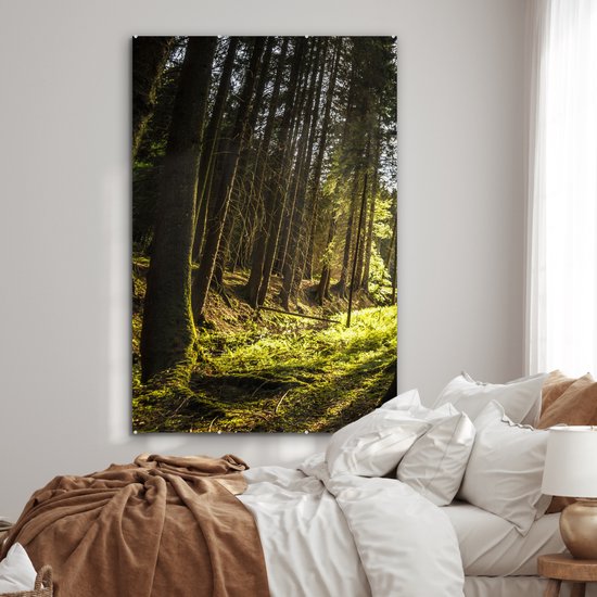 MuchoWow® Peinture sur verre - Arbre - Nature - Soleil - Forêt - 100x150 cm - Peintures sur verre acrylique - Photo sur Glas