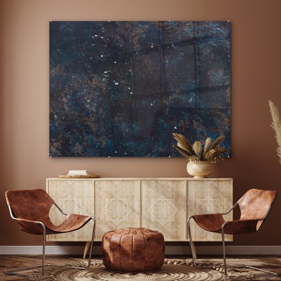 MuchoWow® Peinture sur verre 160x120 cm - Peinture sur verre acrylique - Ardoise - Grijs - Béton - Industriel - Photo sur verre - Peintures