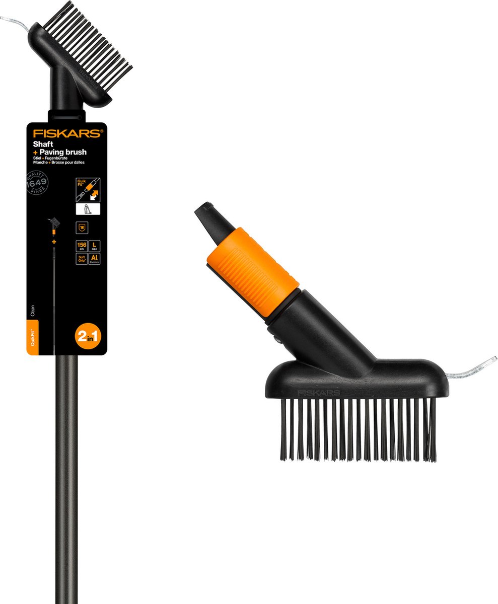 Fiskars Quikfit™ Onkruidborstel met Steel - Voegenborstel - Onkruidkrabber met Steel 145cm
