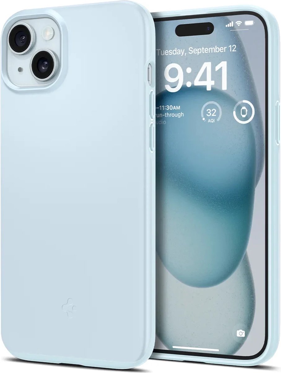 Geschikt voor Spigen Apple iPhone 15 Thin Fit hoesje - Blauw