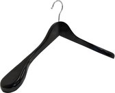 20x Zwarte houten kledinghanger met brede schouders