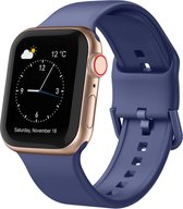 Siliconen bandje - geschikt voor Apple Watch Series 1/2/3/4/5/6/7/8/9/SE/SE 2 met case size 38 mm / 40 mm / 41 mm - Blauw