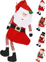 Noël - Chaussette de Noël - Chaussette - Avec figurine de Noël - 4 modèles - Rouge