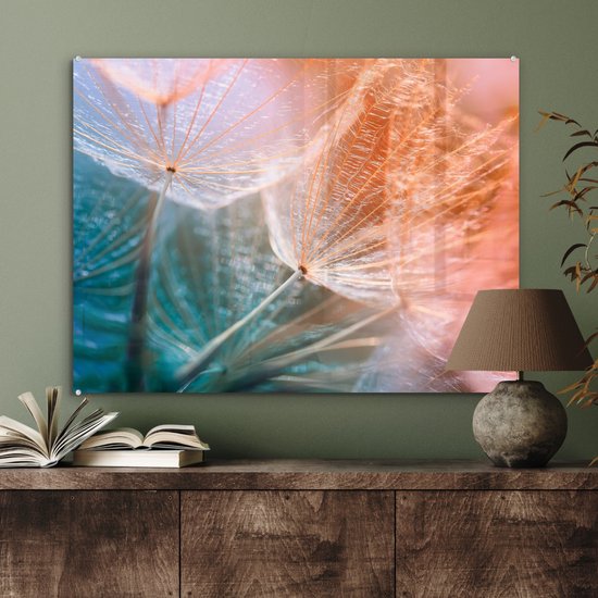 MuchoWow® Peinture sur Verre - Bloem - Pissenlit - Plante - 80x60 cm - Peintures sur Verre Acrylique - Photo sur Glas