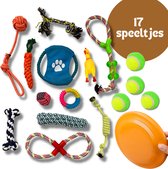 (Goedkoopste) Honden speelgoed set 17 stuks geschikt voor puppy's t/m middelgrote honden - Honden kauw speelgoed - 17 stuks - Hondenspeeltjes - Intelligentie - Touw - Flostouw - Bijtring - Bal - Huisdieren Speelgoed