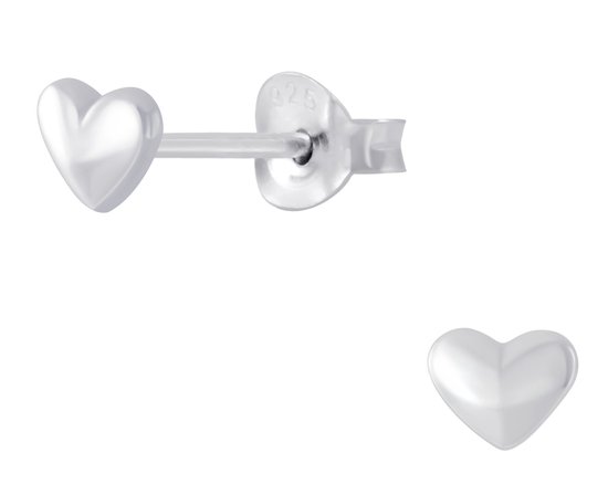 Joy|S - Zilveren hartje oorbellen - 5 mm - massief