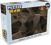 Puzzel Abstract - Goud - 3D - Luxe - Kunst - Legpuzzel - Puzzel 500 stukjes