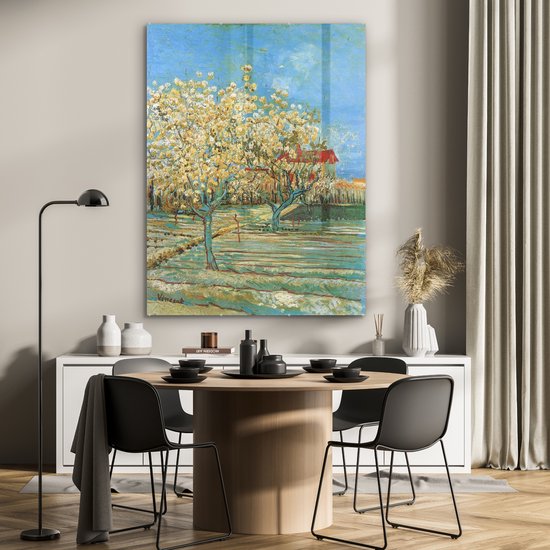 MuchoWow® Peinture sur verre - Verger en fleurs - Vincent van Gogh - 90x120 cm - Peintures sur verre acrylique - Photo sur Glas