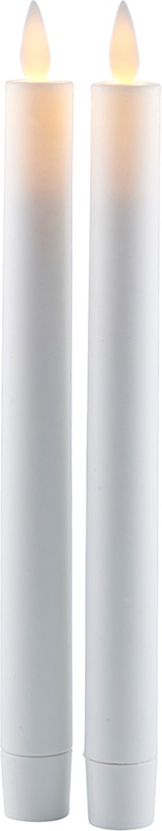 Sirius Sara - rechargeable - set van 2 oplaadbare dinerkaarsen - met bewegende 3D vlam - ø 2 cm, hoogte 25 cm