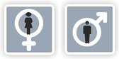 Toilet stickers set man & vrouw pictogram.