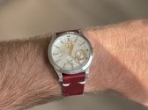 Bracelet de montre en cuir vintage Premium de 18 mm Rouge Cherry / bracelet en cuir/montre Vintage rouge cerise avec gâchette à dégagement rapide