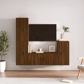 vidaXL Televisiekastenset TV-meubel- 100x34.5x40 cm - TV-meubel (3x)- 40x34.5x80 cm - Bruineiken - Hoogwaardig houten materiaal - Kast