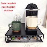 Capsulehouder met Lade - Cups Houder voor 40 Koffie Capsules - Capsulehouders - RVS - Zwart-Hoge kwaliteit