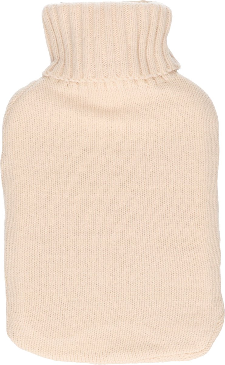 Goedkoopste DID Warmwaterkruik met gebreide hoes - creme wit - 2L - kruiken voor warme voeten/lichaam