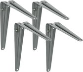 AMIG Plankdrager/planksteun van metaal - 4x - gelakt grijs - H175 x B150 mm