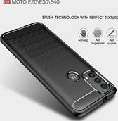 Mobigear Hoesje geschikt voor Motorola Moto E30 Telefoonhoesje Flexibel TPU | Mobigear Brushed Slim Backcover | Moto E30 Case | Back Cover - Blauw