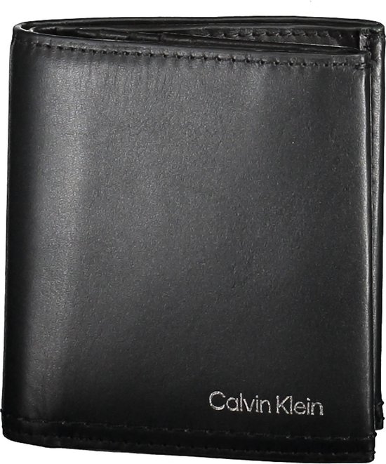 Calvin Klein Portefeuille Billfold Homme Cuir - Zwart