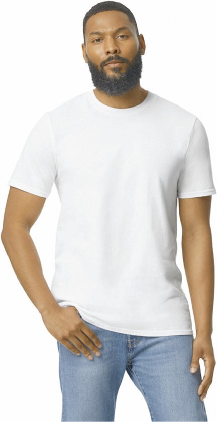 T-shirt Heren S Gildan Ronde hals Korte mouw White 100% Katoen
