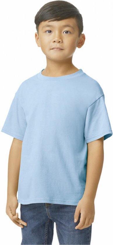 T-shirt Kind 3/4 years (XS) Gildan Ronde hals Korte mouw Light Blue 100% Katoen