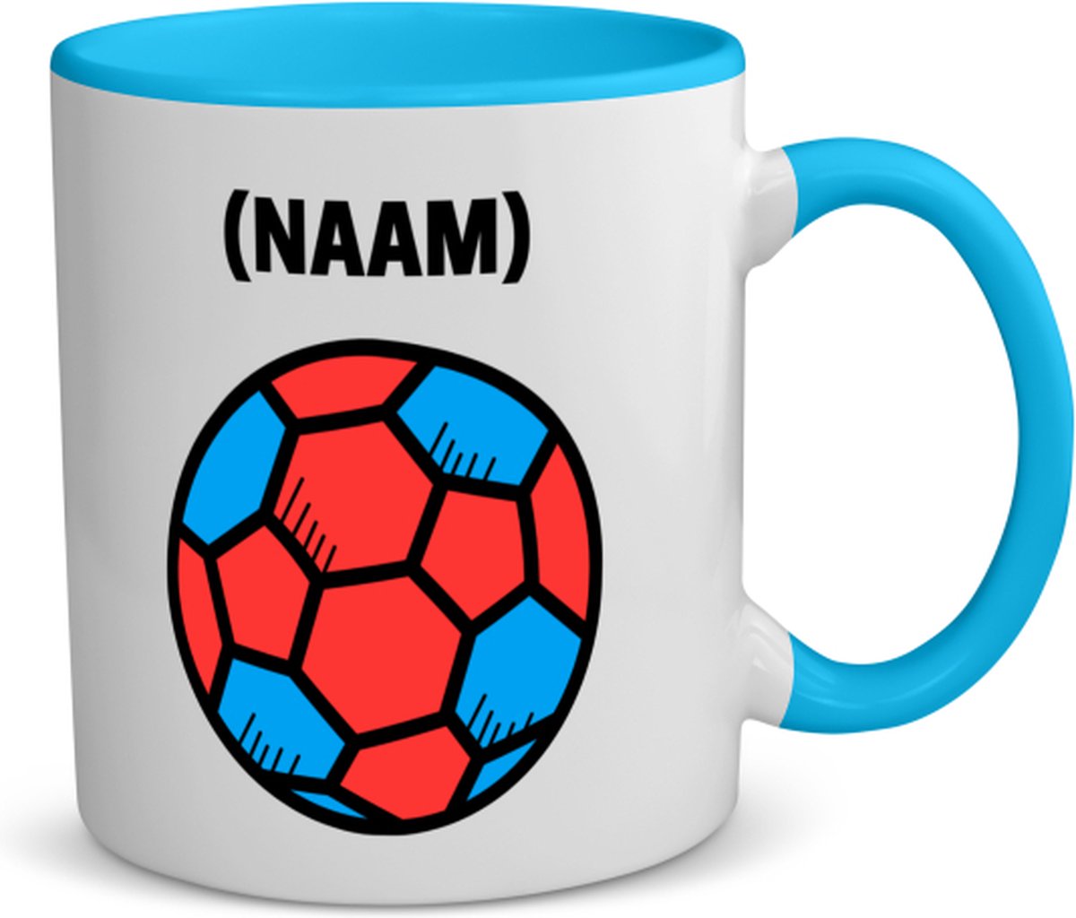 Akyol - tasse de football avec eigen naam tasse à café - tasse à thé - bleu  - Voetbal - joueur de football - sport - contenu 350 ML