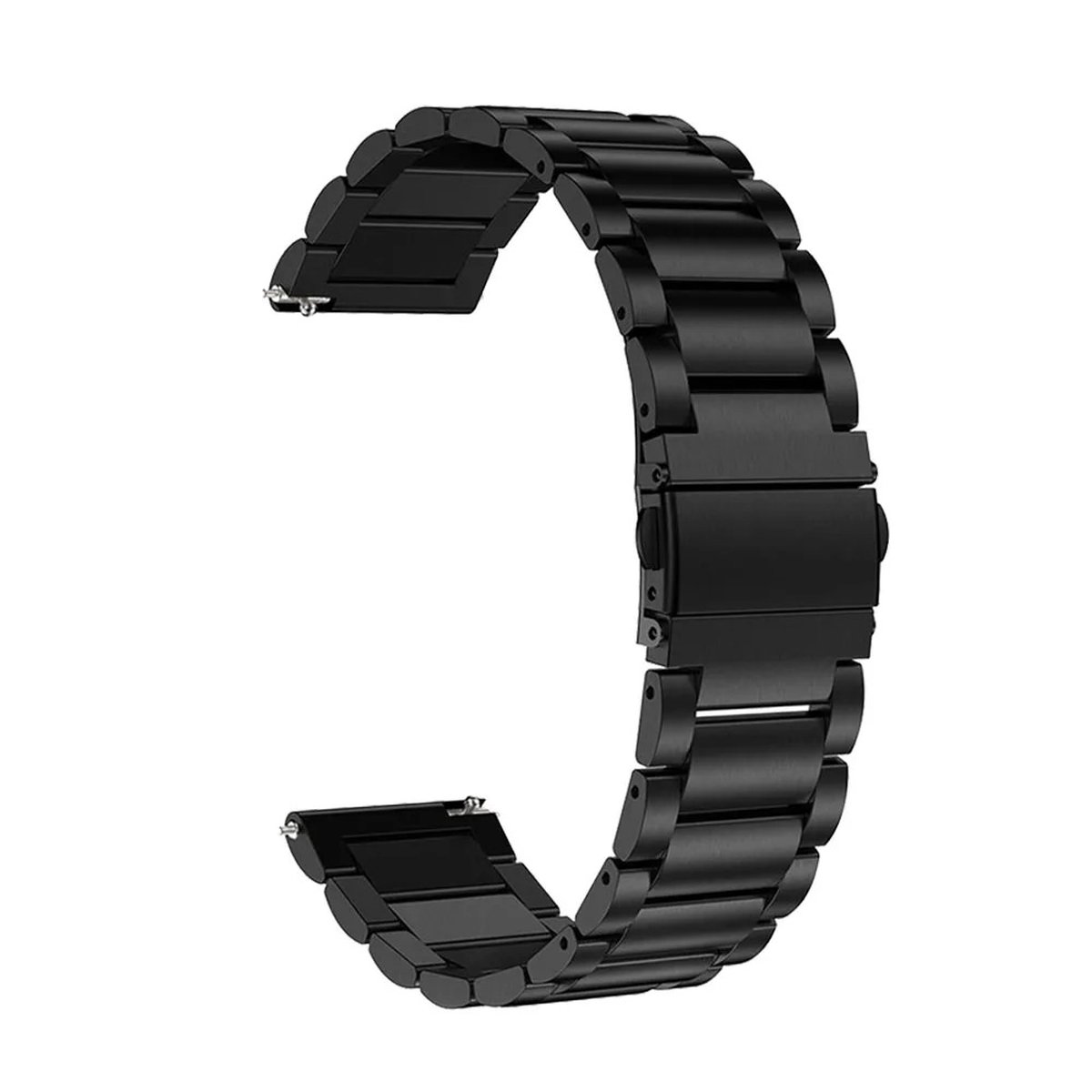 20mm Zwarte Oyster Horlogeband universeel - Band aanzet 20 mm - Horlogebandje RVS316l | ook voor de volgende smartwatches geschikt Samsung ,Huawei, ticwatch Amazfit ,Honor - Merkloos
