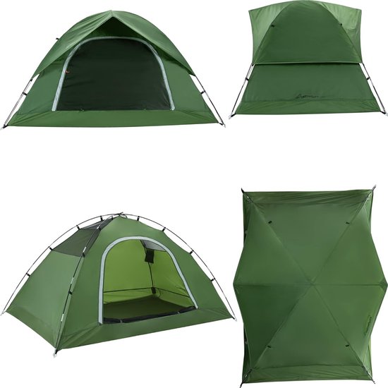 2/4 Persoons Tent voor Kamperen - Waterdichte Buitentent Lichtgewicht Koepeltent , Compacte Tent met Kleine Verpakkingsgrootte voor Familie , Strand , Festival , Groep van Merkloos — afbeelding 3