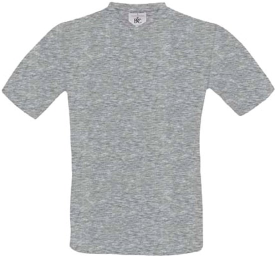 T-shirt Unisex S B&C V-hals Korte mouw Sport Grey 85% Katoen, 15% Viscose