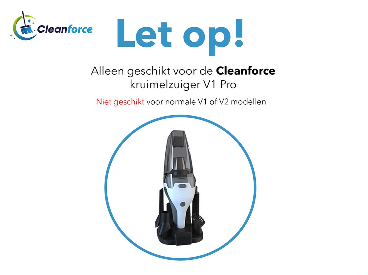 Cleanforce HEPA filter set voor Kruimelzuiger Pro Wit - afbeelding 3