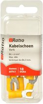 Ratio® Kabelschoen Vork 4-6mm² - ?4mm - Geel - 10st in blister