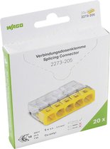 WAGO® Mini lasklem 5-voudig 5x0.5-2.5mm² - 2273-205 - 20 stuks in blister