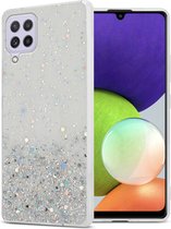 Cadorabo Hoesje voor Samsung Galaxy A22 4G / M22 / M32 4G in Transparant met Glitter - Beschermhoes van flexibel TPU silicone met fonkelende glitters Case Cover Etui