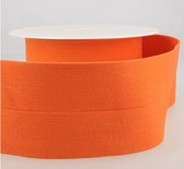 Voorgeplooide elastiek dubbel te plooien 1 meter - fel oranje - Stoffenboetiek