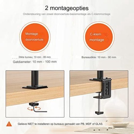 Redbat Verstelbare Monitor- En Laptopstandaard – Voor 13-32 Inch Schermen En Laptops Tot 16 Inch, Met VESA 75/100 Mm 3 miniatura